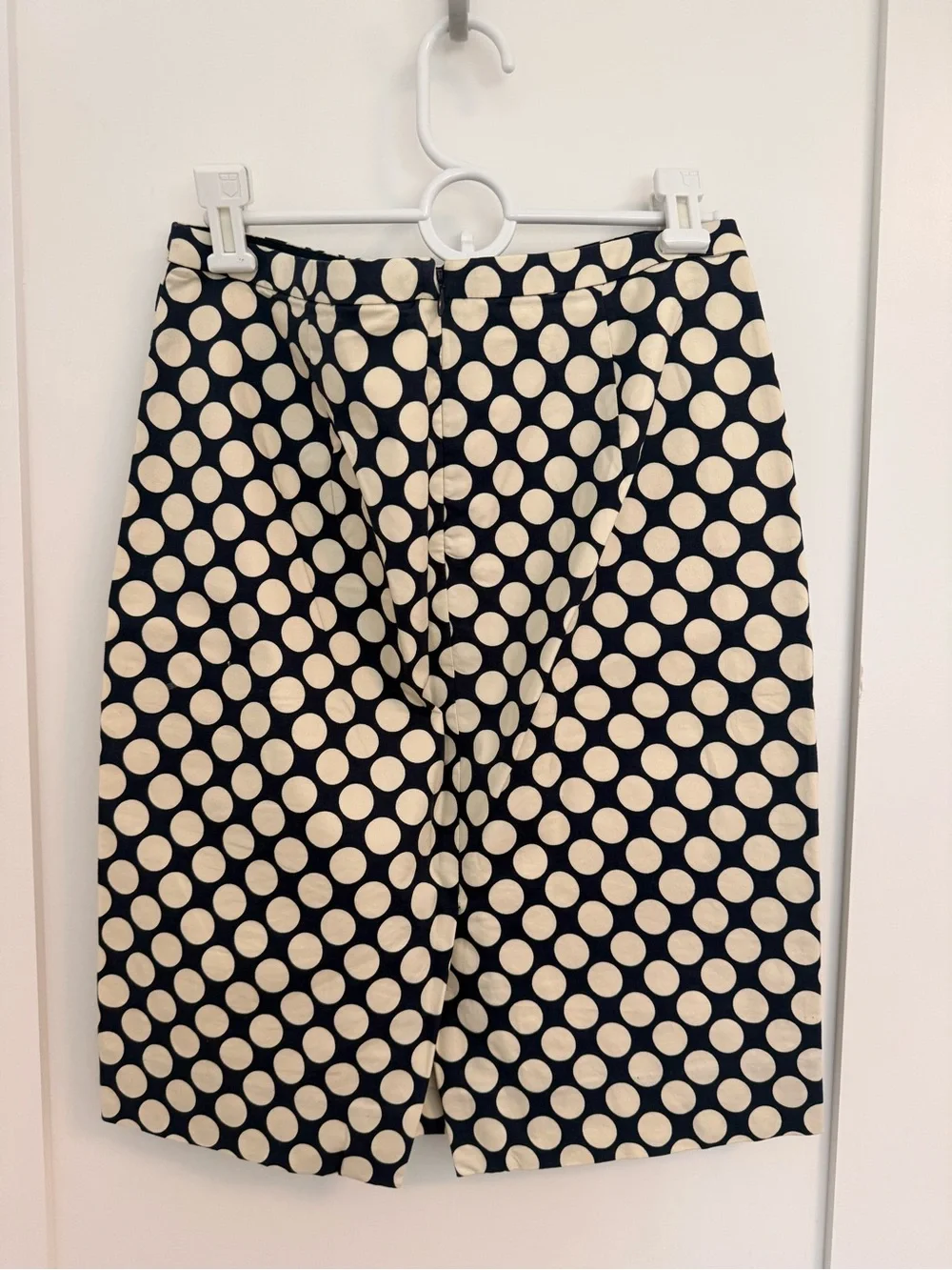 Jcrew Navy & Cream Polka Dot Pencil Skirt